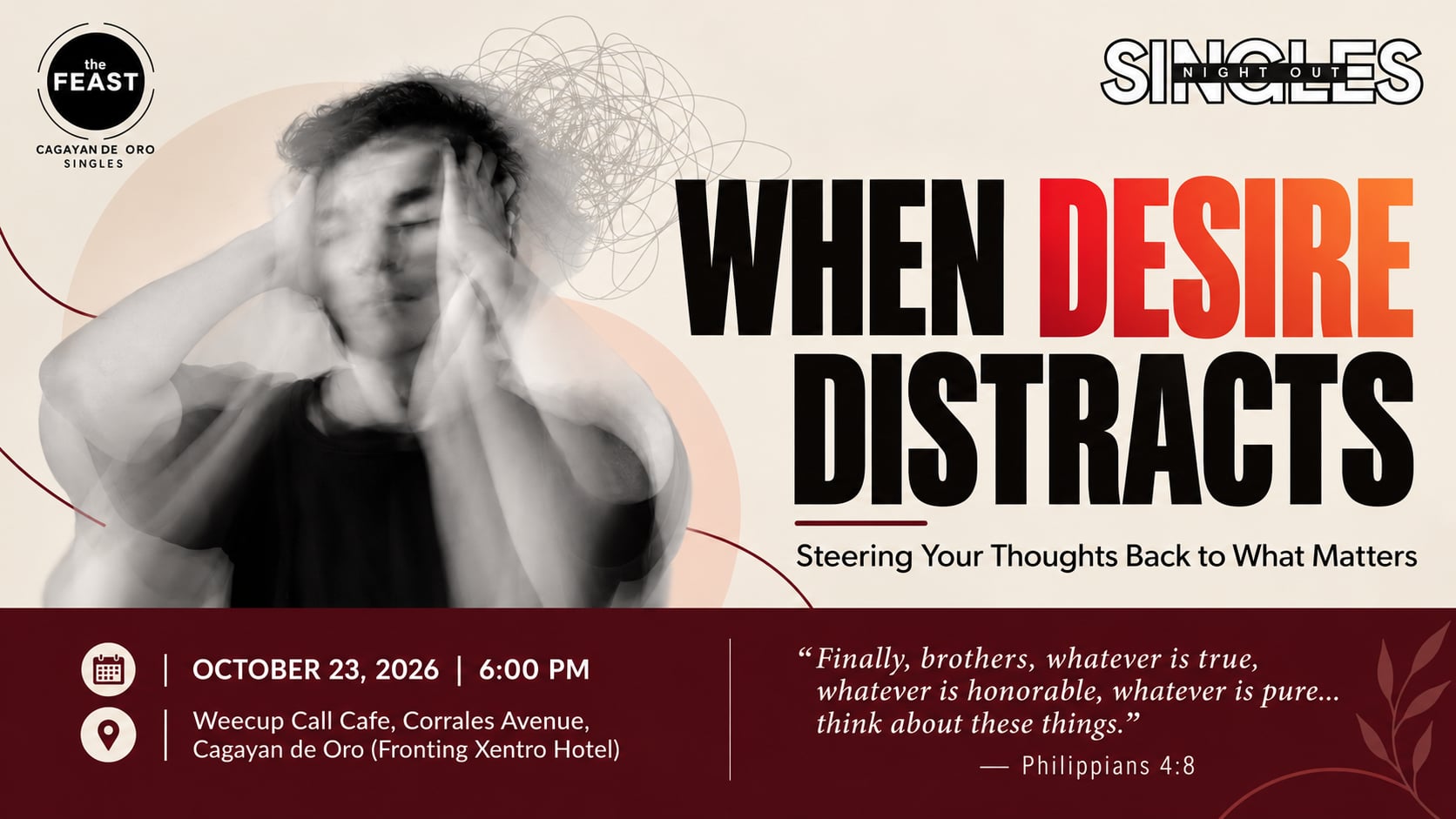 Singles Night Out: When Desire Distracts event poster